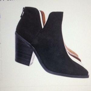 Black Faux Suede Cut Out Bootie NWT